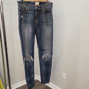 Hudson Jeans Dark Blue Distressed Skinny Jeans